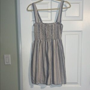 American Eagle Outfitters Gray Striped Mini Dress